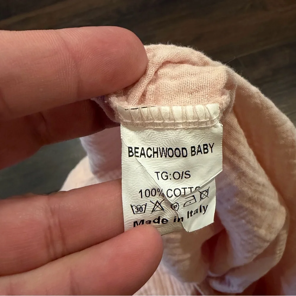 Beachwood Baby Gauze Cotton Jumpsuit Made in Italy One Size *Stain Rip* - Picture 6 of 7